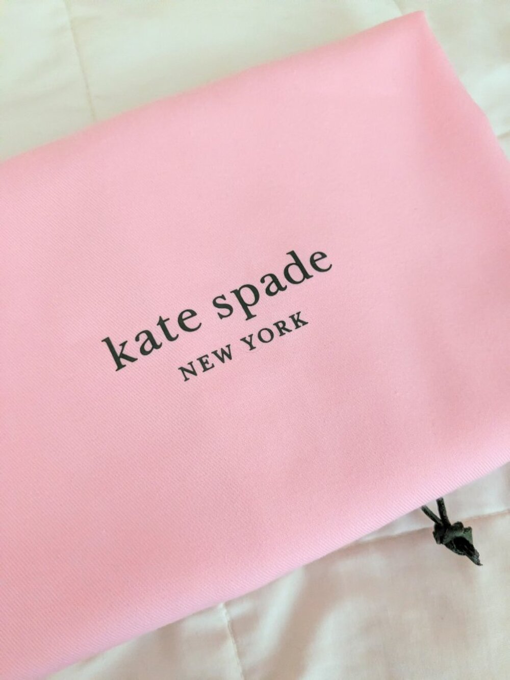 Kate Spade Drawstring Handbag Cotton Dust Bag Pink Large 20 x 18
